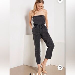 Evereve Emery Cargo Strapless Black Jumpsuit